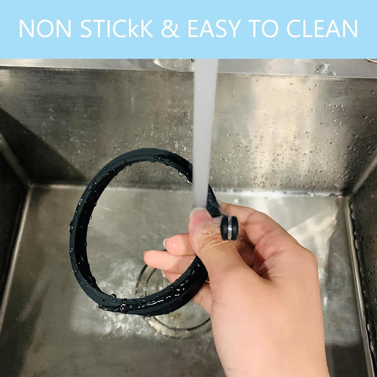Black Silicone Egg Rings 4 Pack Molds for Fried Eggs Non-stick Cooker