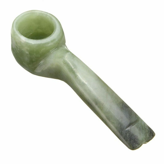 1pc Green Jade Stone Straight Pipe Smoking Tobacco Cigarette Pipes Holder