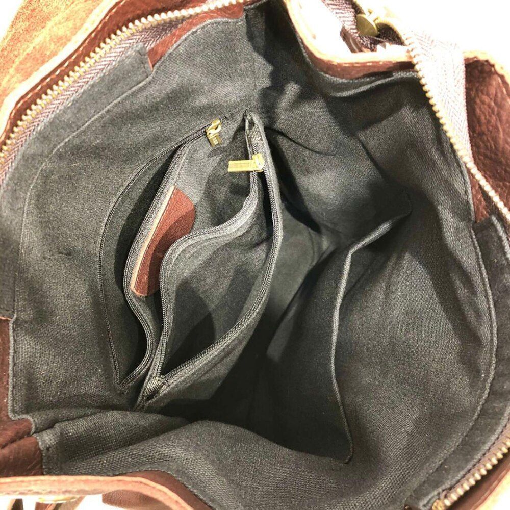 Soft Genuine Leather Backpack Traveling Large Shoulder Bags 33*44 CM Polyester