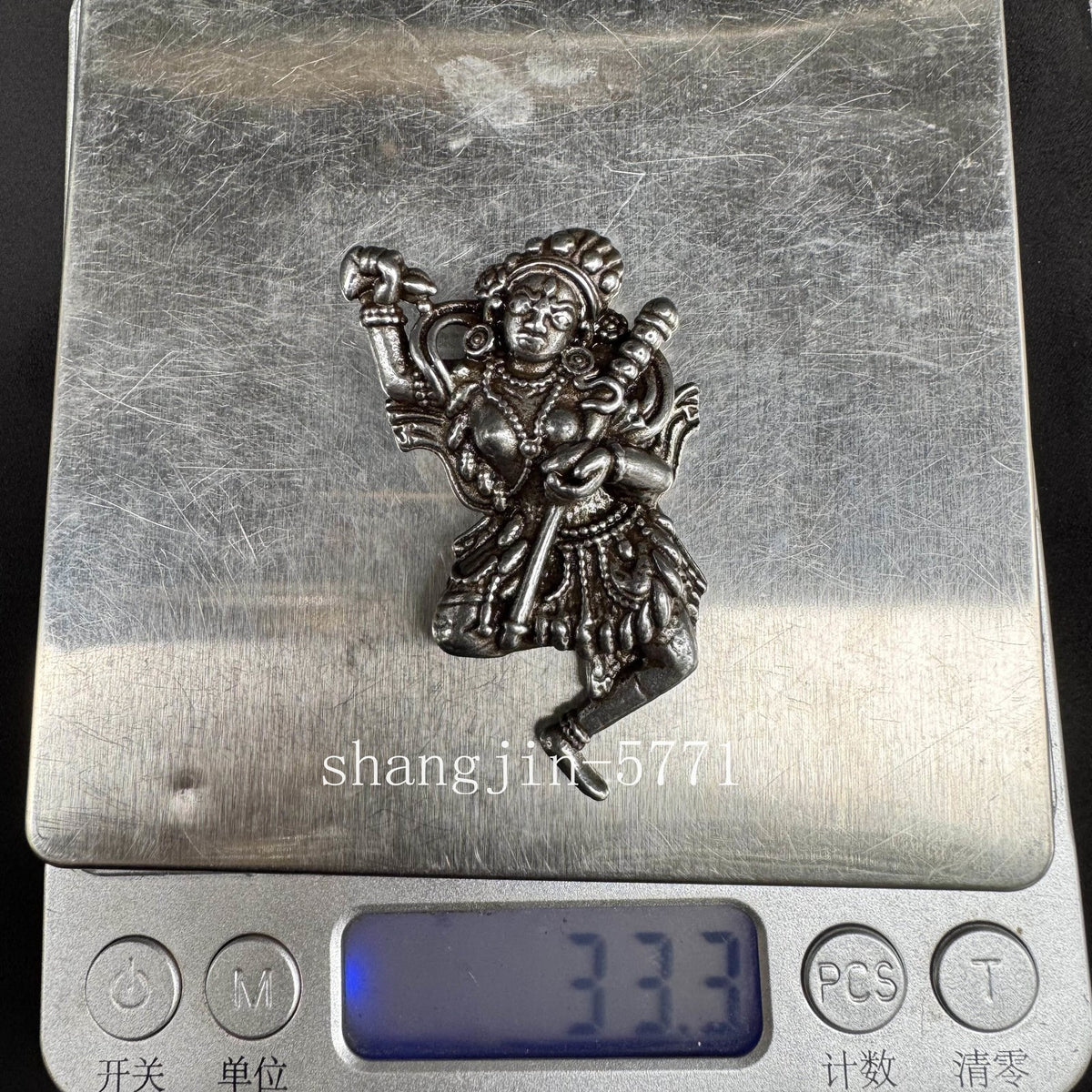 1.9"Old Tibetan Buddhism Bronze Silver Vajravarahi Dorje Phakmo Buddha Statue