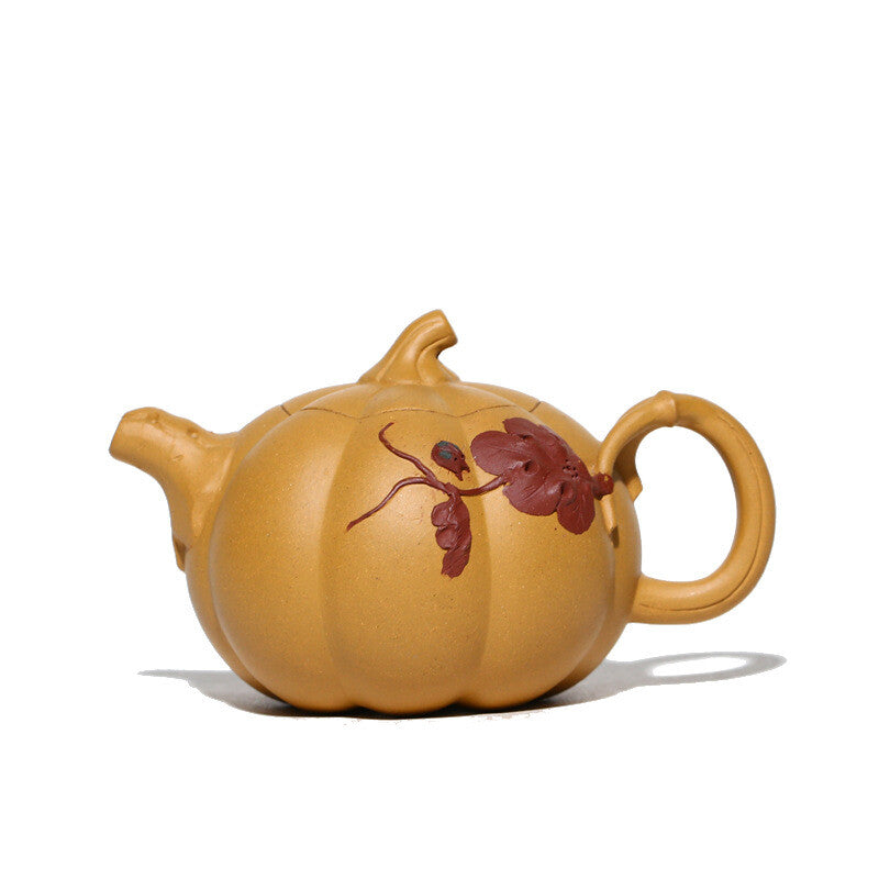 Handmade Tea Pot Pumpkin Shape 9 Infuser Holes Real Yixing Zisha Duan Clay Pot