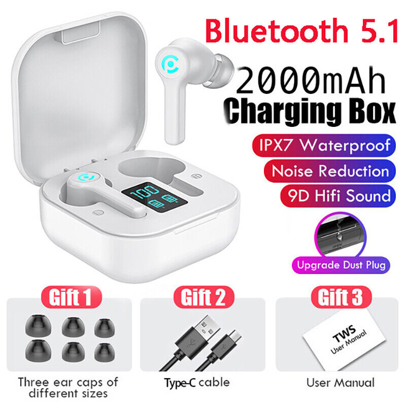Bluetooth Earbuds for Iphone Samsung Android Wireless Earphone IPX7 WaterProof