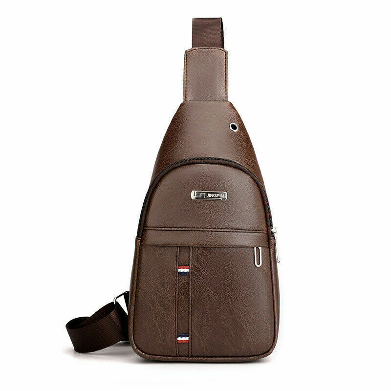 Fashion Shoulder Bag Chest Pack Canvas USB Charging Crossbody Handbag Waist Pack