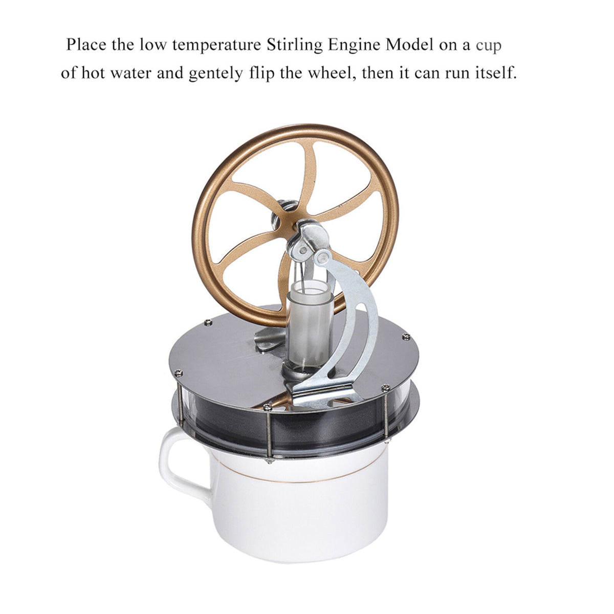 DIY Low Temperature Stirling Engine Motor Steam Heat Model Education Toy