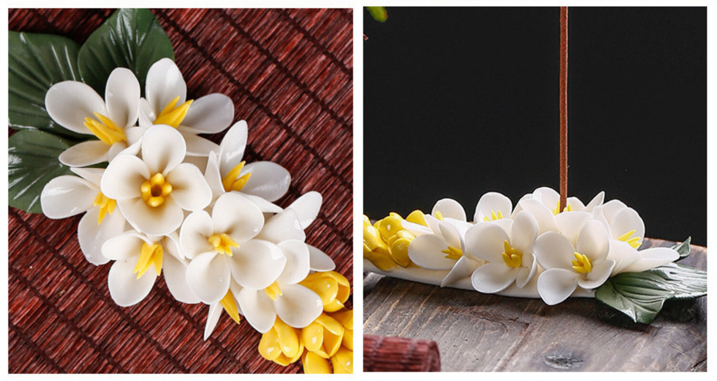 Zen Ceramic Hand-kneaded Floral Incense Stick Tea Ceremony Ornaments Home