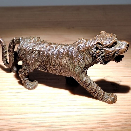 chinese bronze fortune tiger figure statue collectable table decor netsuke