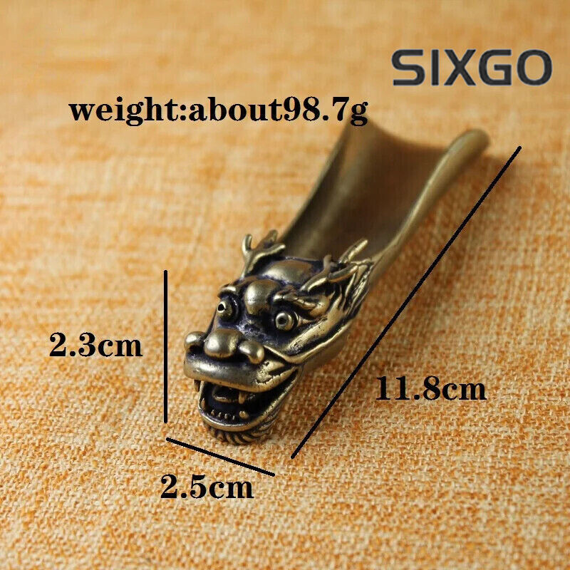 Creative Brass Tea Scoops Shovel Copper Dragon Head Tableware Coffee Spoon