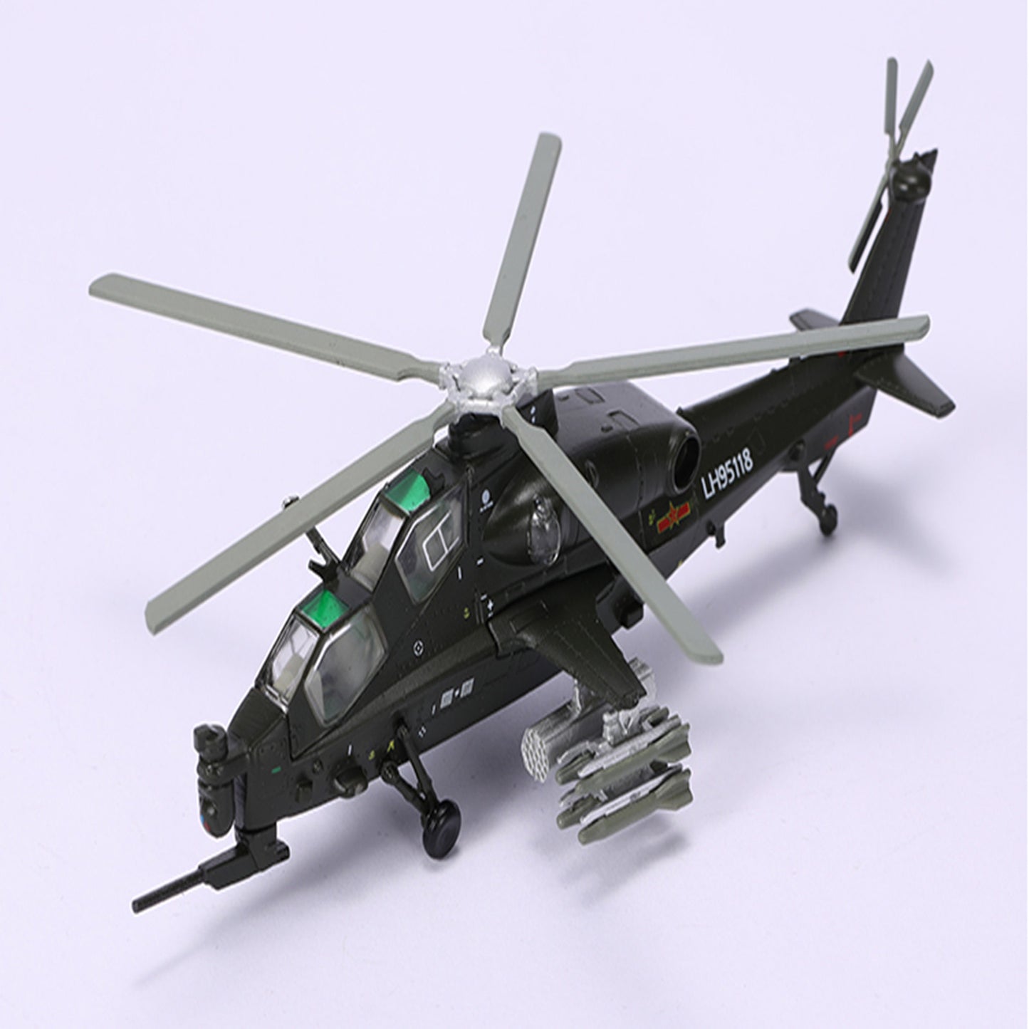 High Simulation 1/100 Chinese Armed WZ-10 Helicopter Model Military Plane