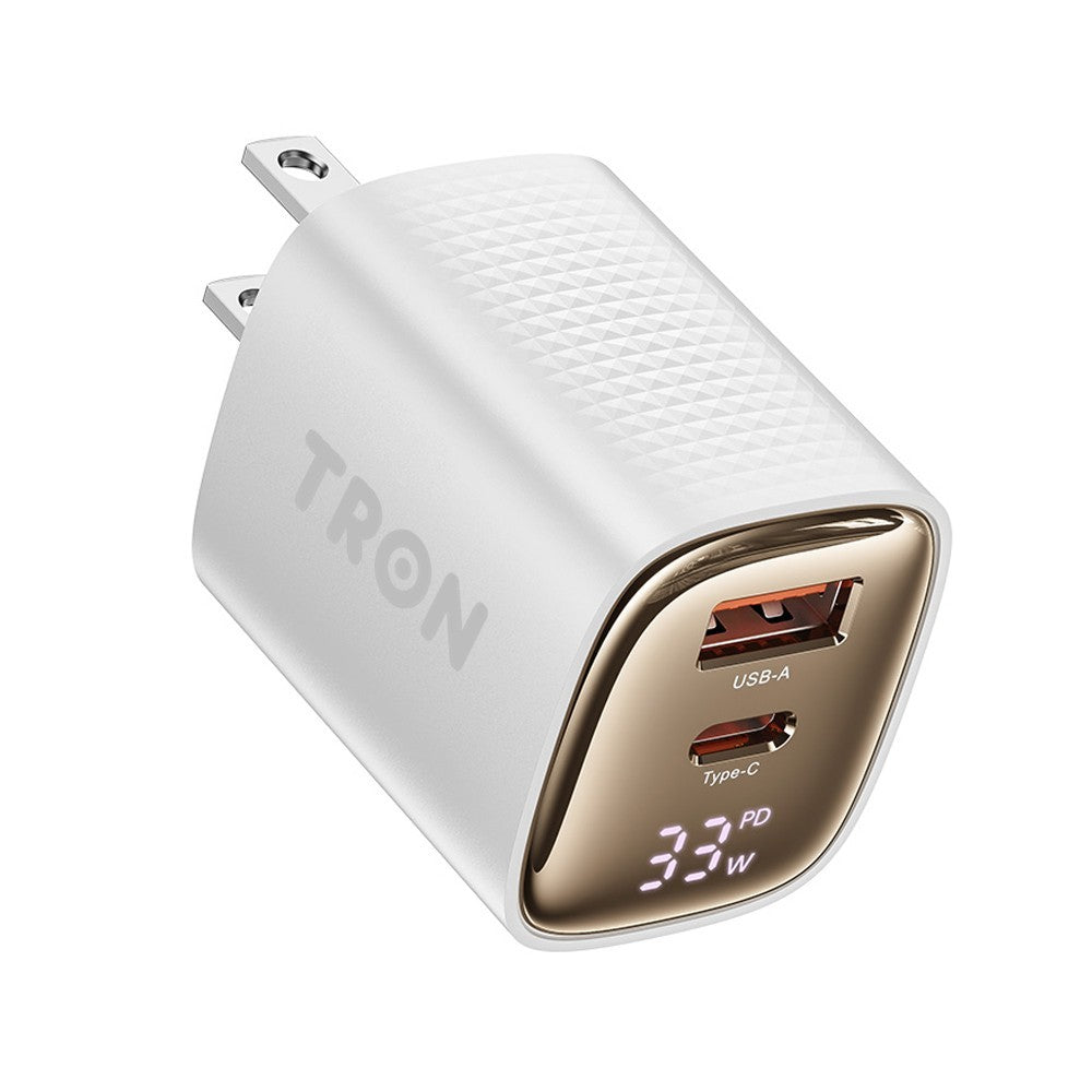 TRON 33W GaN Power Adapter dual port usb+usb C