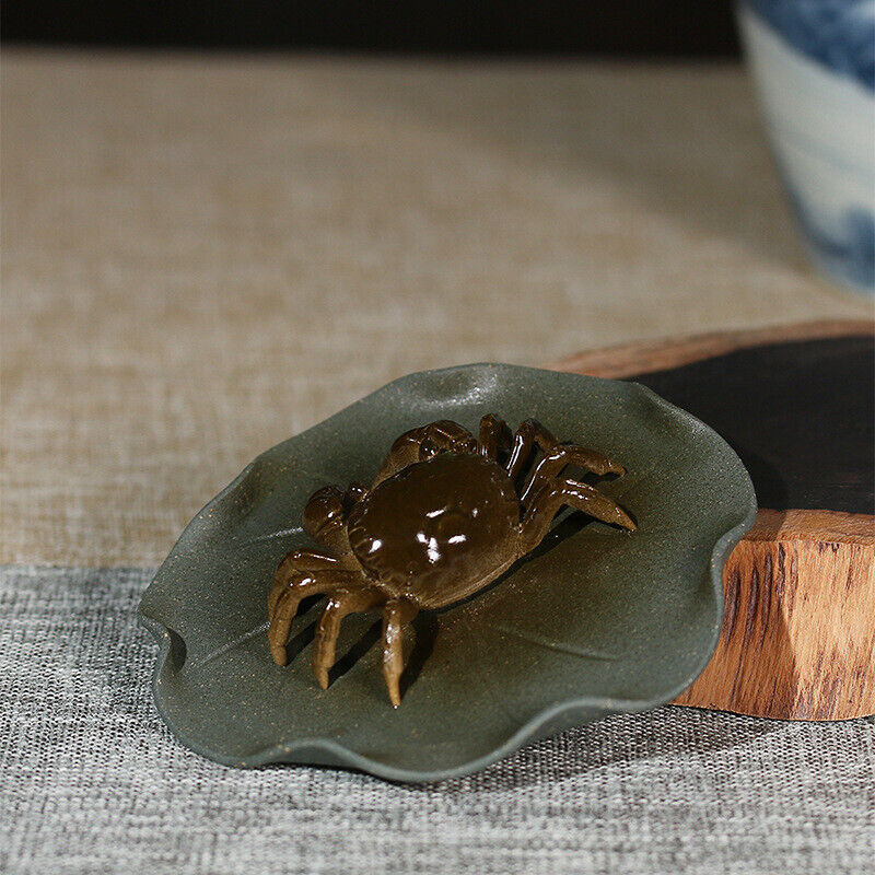 Purple Sand Color Changing Tea Pet Crab Lotus Leaf Stone Lotus Seed Ornament