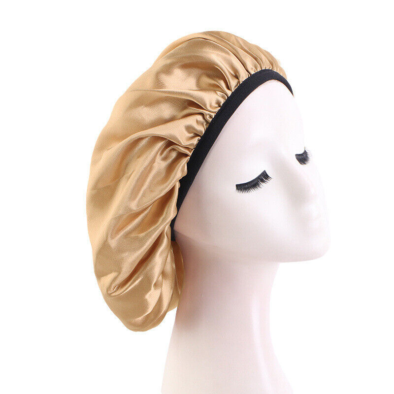 Stretch Thin Brim Round Cap Makeup Cap Satin Nightcap Nursing Hat Solid Color