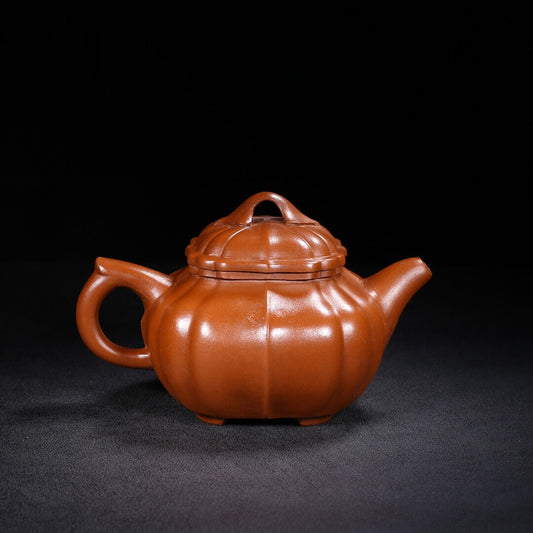 Chinese Yixing Zisha Clay Handmade Exquisite Teapot(四方筋纹 底款:施小马)