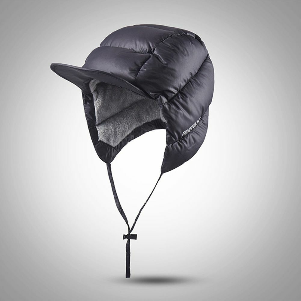 Thermal Hat Windproof Duck Down Peaked Warm Fleece Soft Cycling Hunting Outdoor