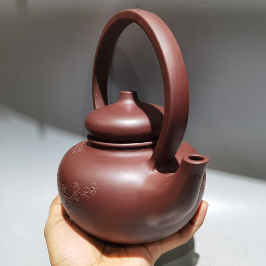 vintage chinese yixing purple clay teapot zisha ceramic plum blossom teaware art