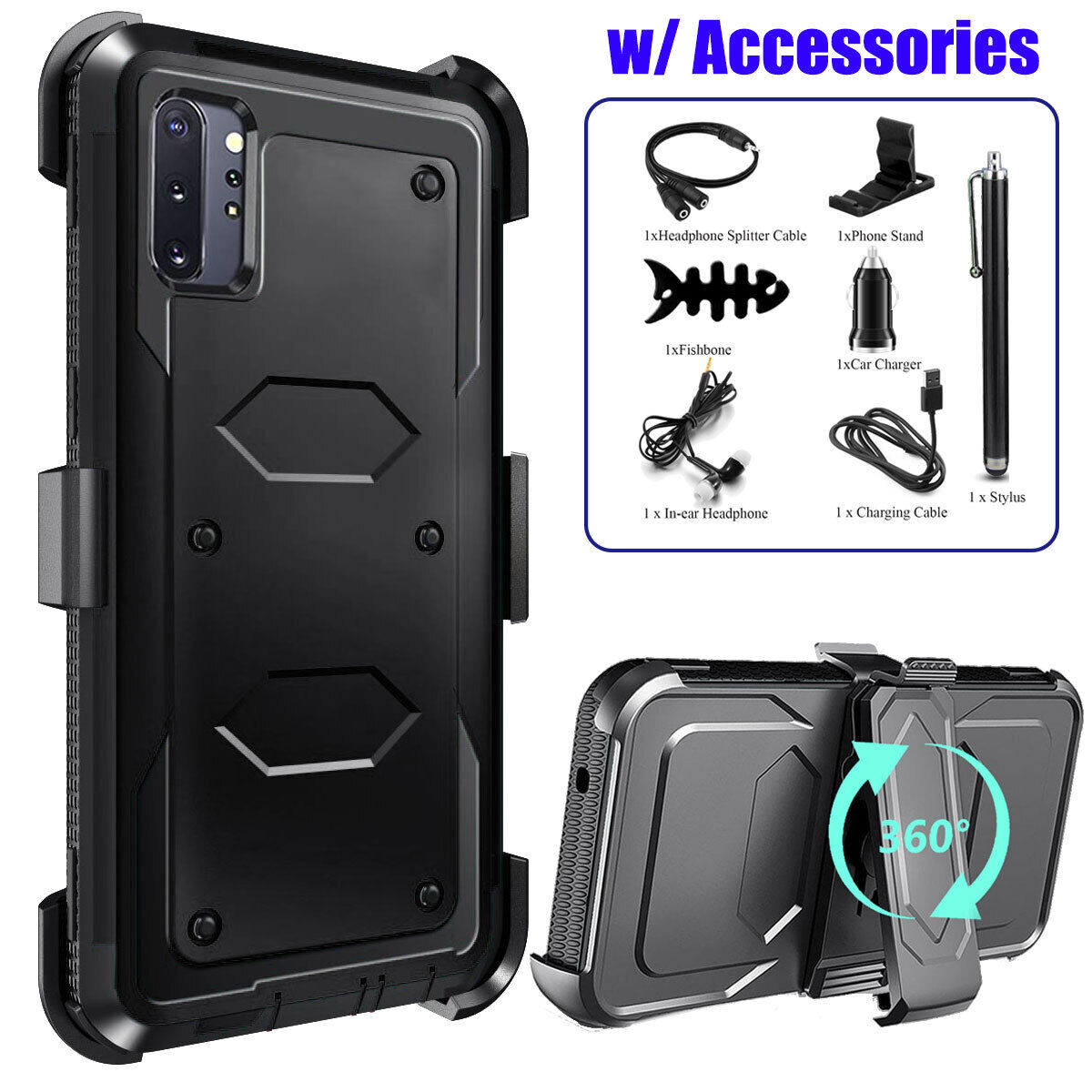 For Samsung Galaxy Note10+ Heavy Duty Clip Holder Case Cover, / Accessory