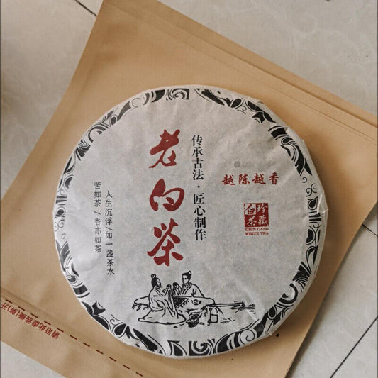 Fuding Shoumei Bai Mu Dan White Tea Old Ecology White Peony Craft Tea Cake 300g