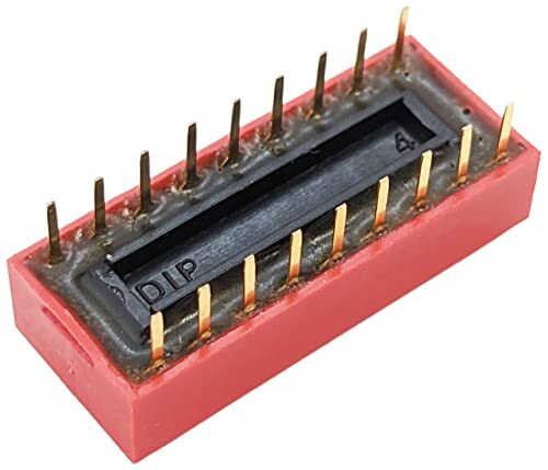 30 Pack DIP Switch with 9 Switches, 18-Pin, SPST, Red Color, 24.3mm x 9.9mm x...