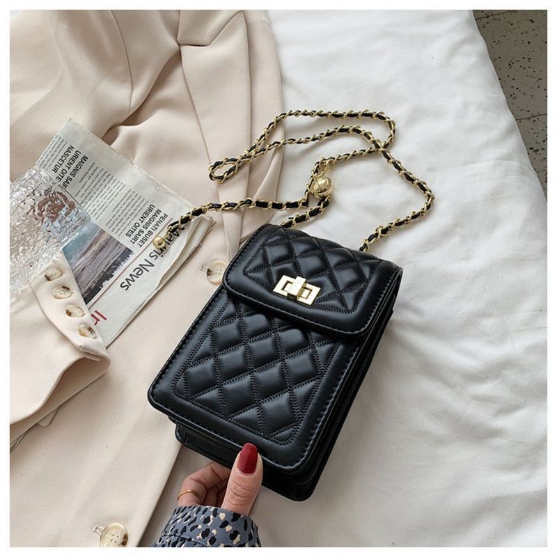 Phone Purse Diamond Chain Shoulder Bag Messenger Crossbody Purse 19*12*8CM Nylon