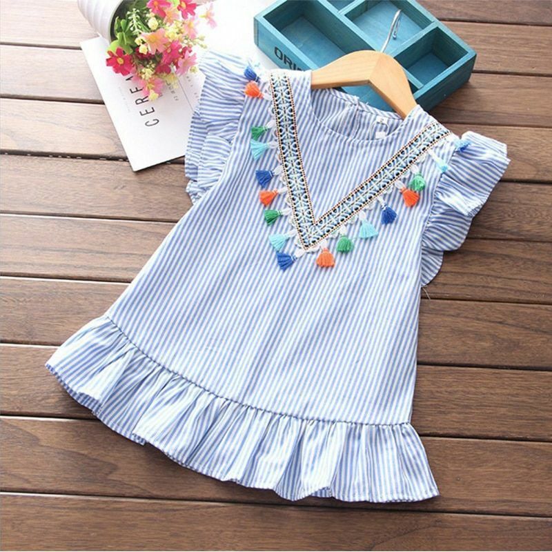 Matching Clothes Newborn Baby Girl Family Mom Daughter Dress Nine Quarter Stripe