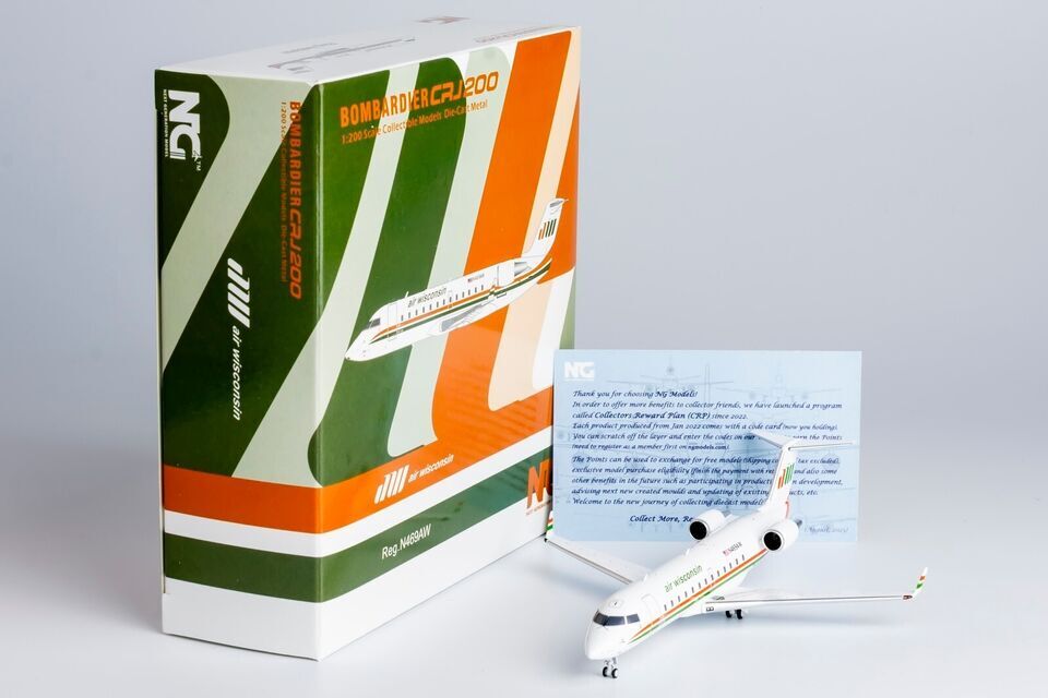 1:200 NG Model Air Wisconsin Bombardier CRJ200LR Airplane Diecast Aircraft Model