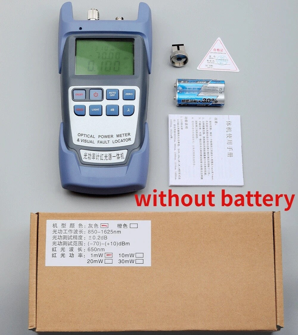 All-in-one PC Fiber Optic Power Meter 1mw 5km Laser Source Visual Fault Locator