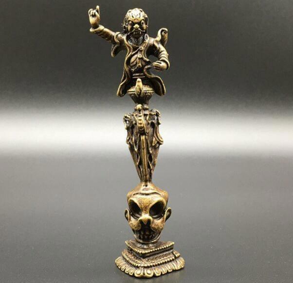 Collected Pure Brass Angry Buddha Ward Off Bad Luck Small Statue Decoration