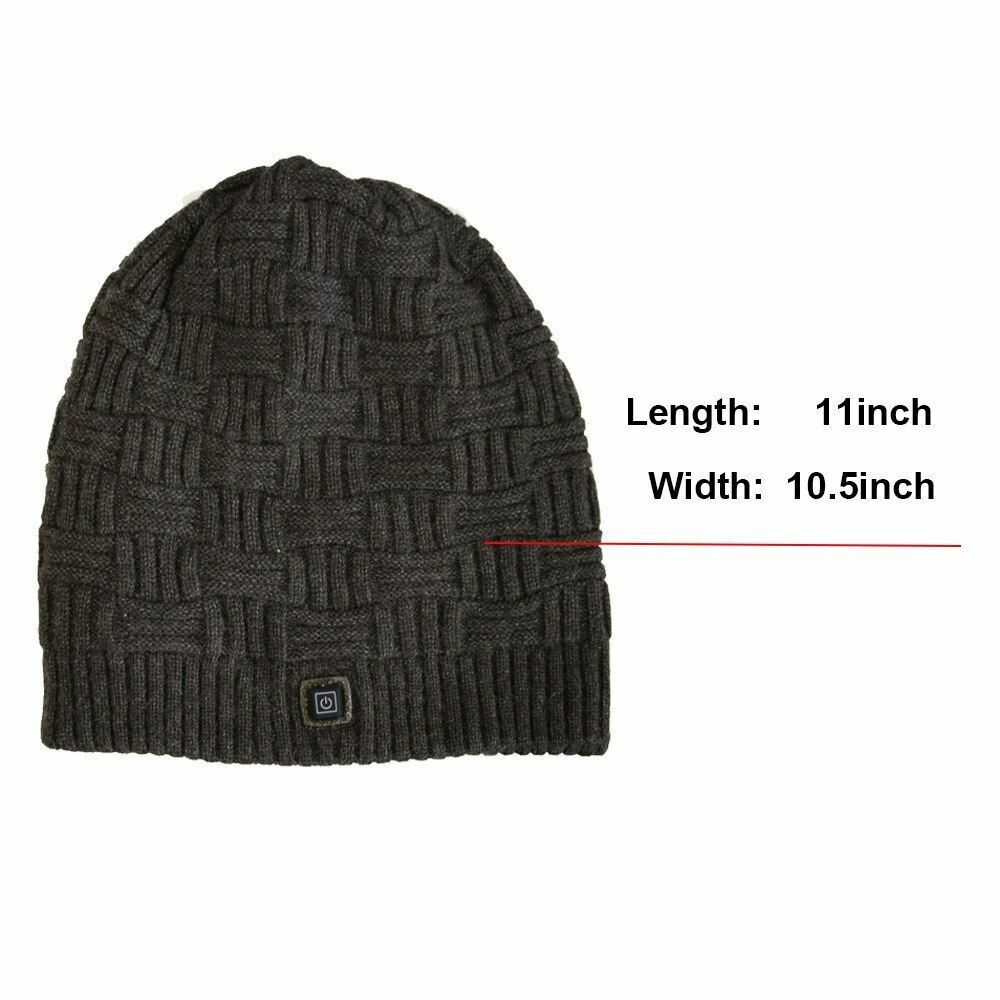 1PC Rechargeable Heating Winter Warm Head Cap Washable Outdoor Sport Heating Hat