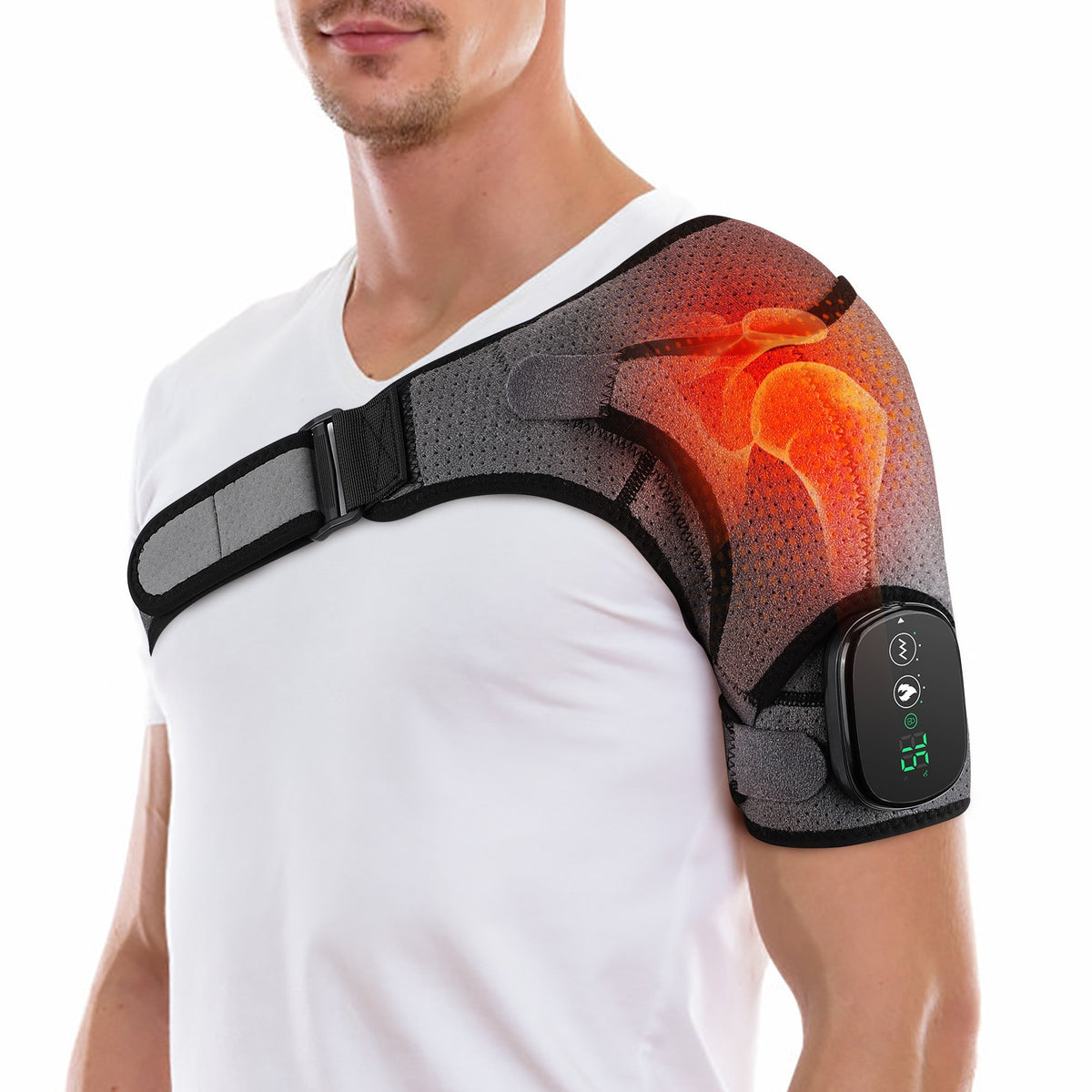 Electric Heated Shoulder Massager with Vibration Massage Brace Joint Pain Relief