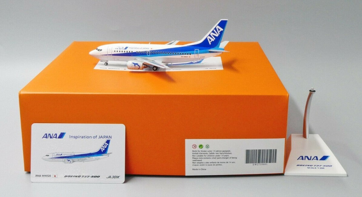 1:200 JC Wings ANA BOEING B737-500 Passenger Airplane Diecast Aircraft Model