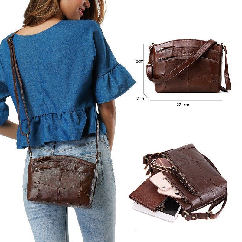Women Shoulder Crossbody Bag Genuine Leather Large Handbags Vintage Luxury Bags