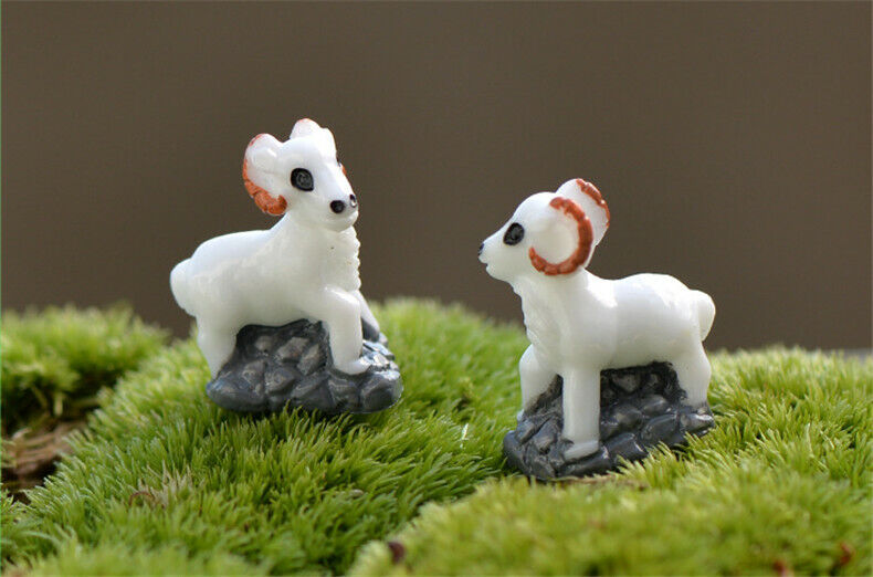 Mini 5pcs with Bottom White Goat Supplies Landscape Deco Creative Handicrafts