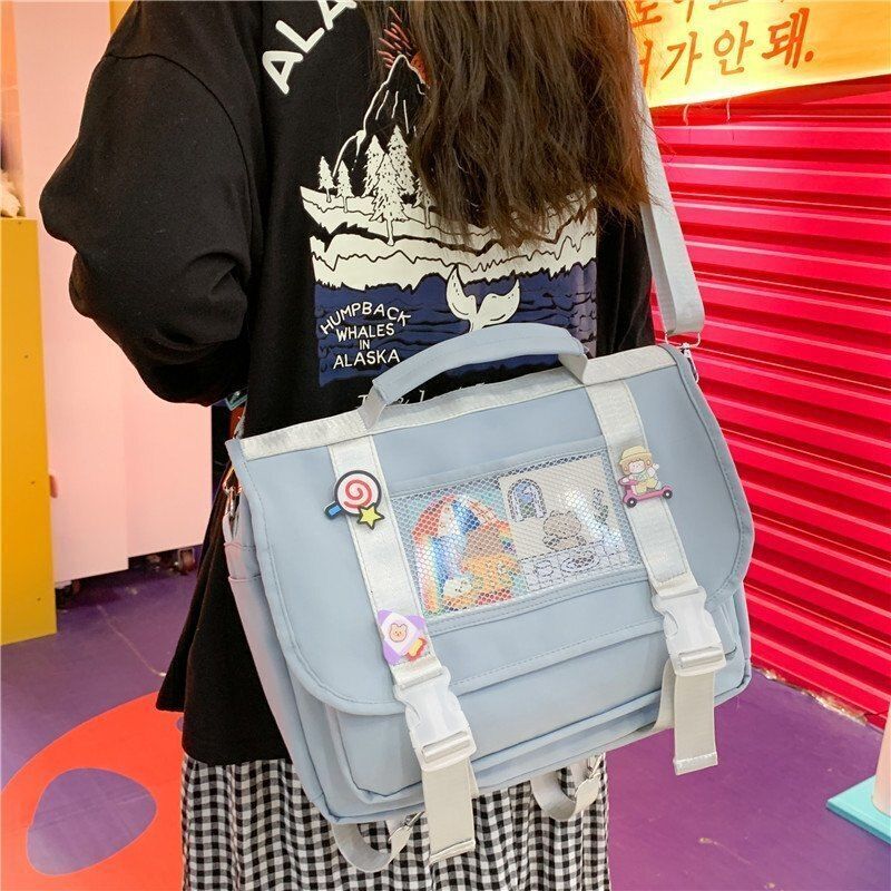 Backpack Double Waterproof Women School Bag Teenager Shoulder Pack 34*10*25 CM