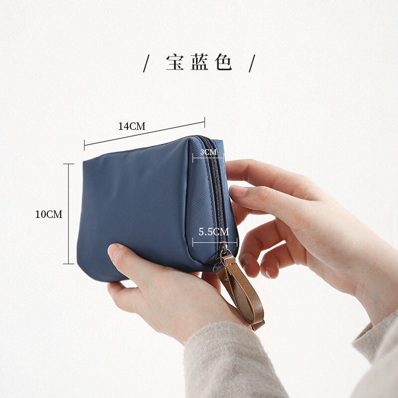 Cosmetic Case Storage Bag Small Traveling Mini Lipstick Pouch Solid Purse Zipper