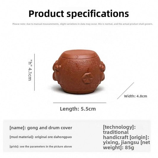5.5CM Chinese Yixing Purple Clay Pottery Beast Head Cover Holder Tea Pet Statues