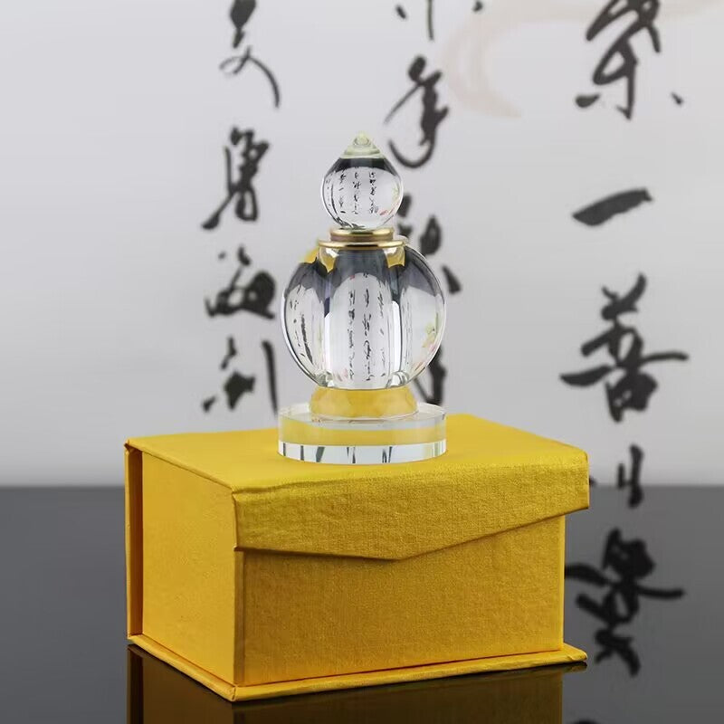 3.7" Buddhist Crystal Glass Stupa Buddhism Sarira Dagoba Decoration