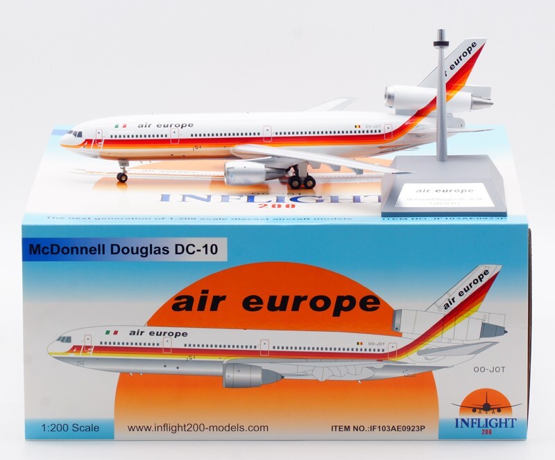 1:200 InFlight Air Europe McDonnell Douglas DC-10-30 Airplane Diecast Model