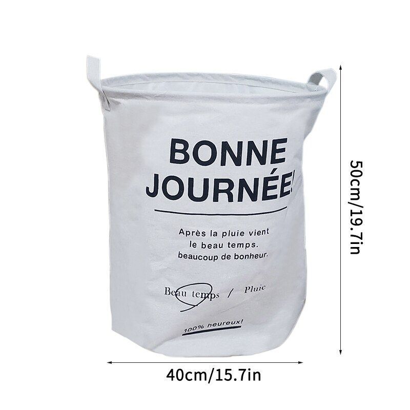 Laundry Basket Folding Dirty Clothes Organizers Storage Bag 50x40cm Cotton Linen