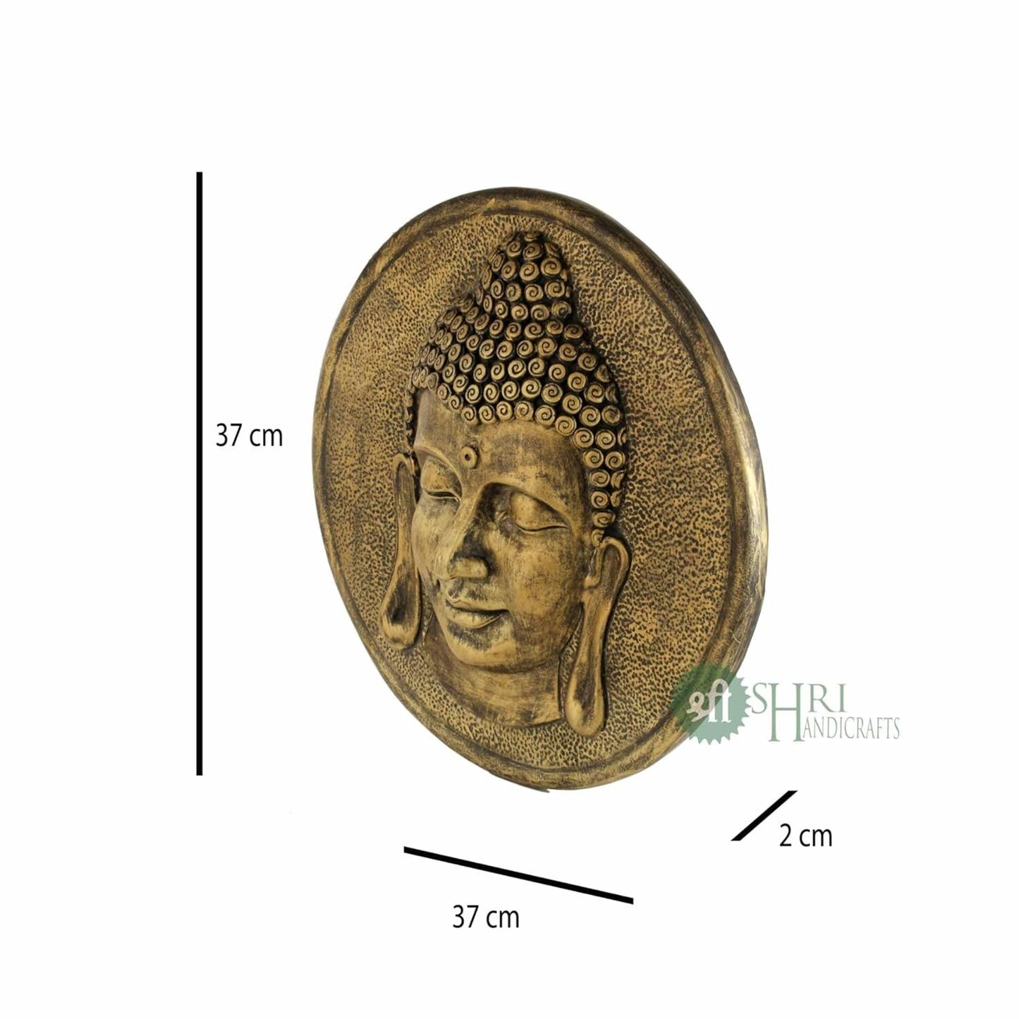Resin Buddha Face Wall Hangings Sculpture Wall Panel Buddhism Showpiece Idol