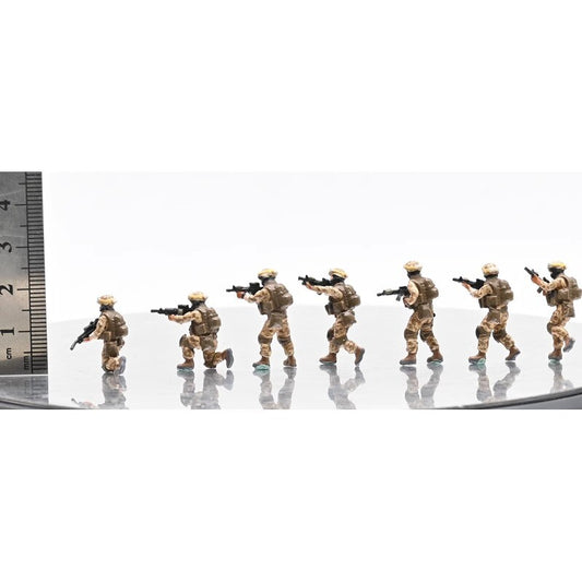 Sanrong 1/72 Modern Soldier 7-person US Army Soldier Figure Model (without Tank)
