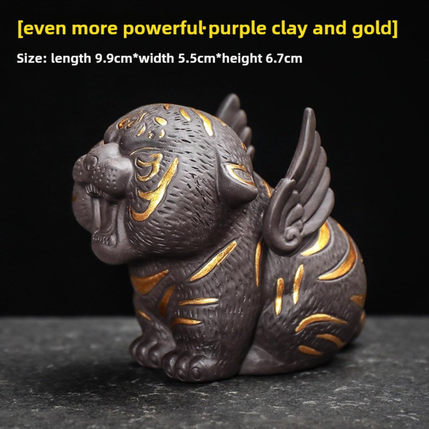 Handmade Tiger Purple Sands Tea Pet 9.9cm Tea Table Decoration Tea Set Accessory