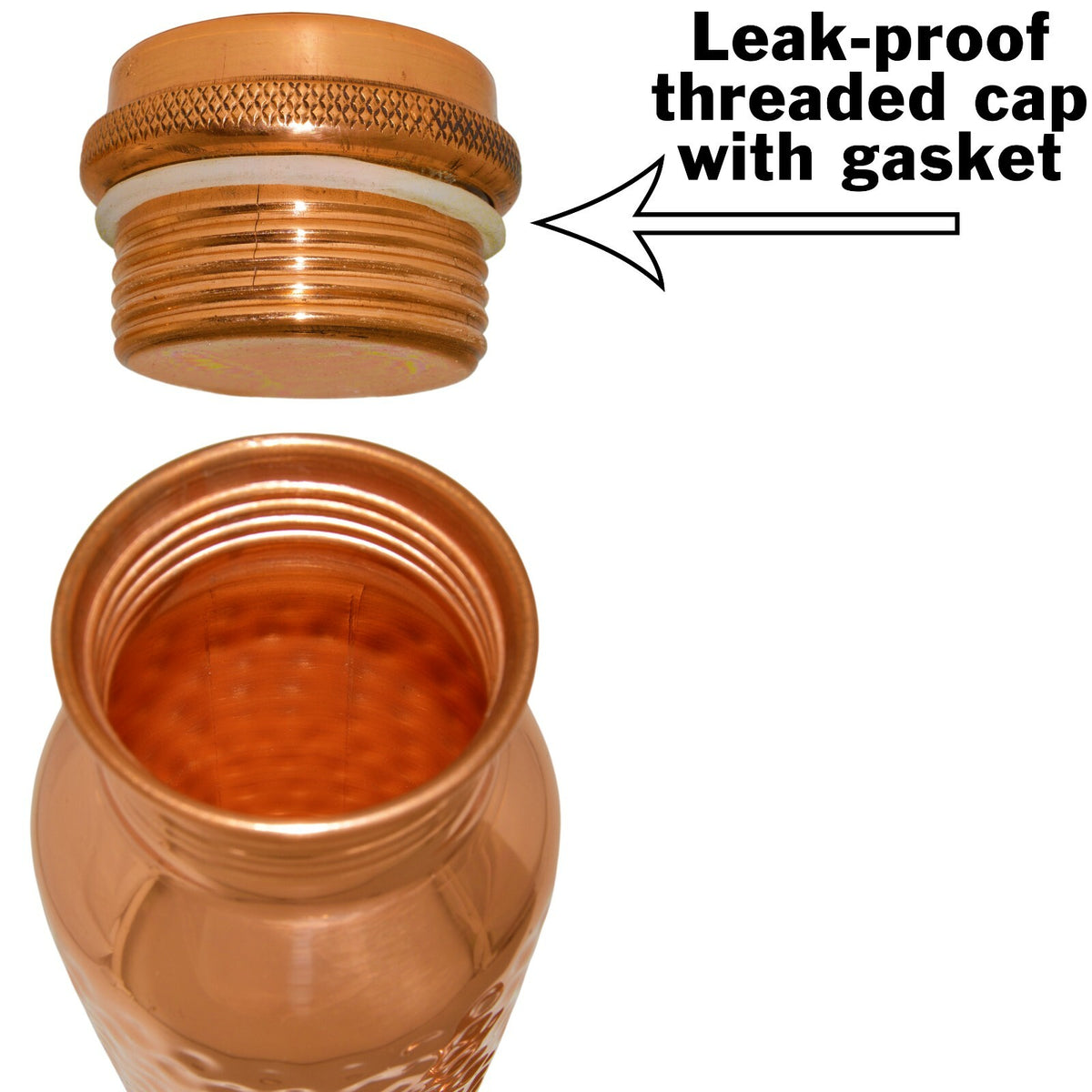 30 Ounce 99.7% Copper Drinking Vessel in Elegant Gift Box, Hammered Water Bottle