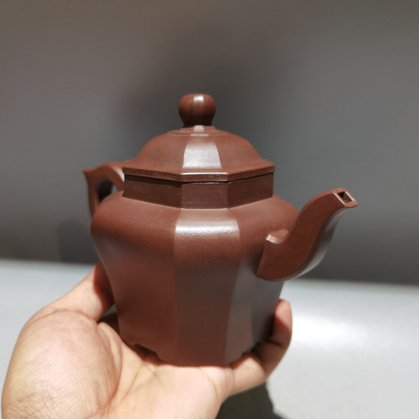Chinese Yixing Zisha Clay Handmade Exquisite Teapot (八方怀古壶 底款:施小马)