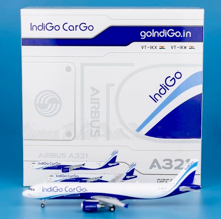 1:400 JC Wings IndiGo Cargo AIRBUS A321 Aircraft Plane Diecast Airplane Model