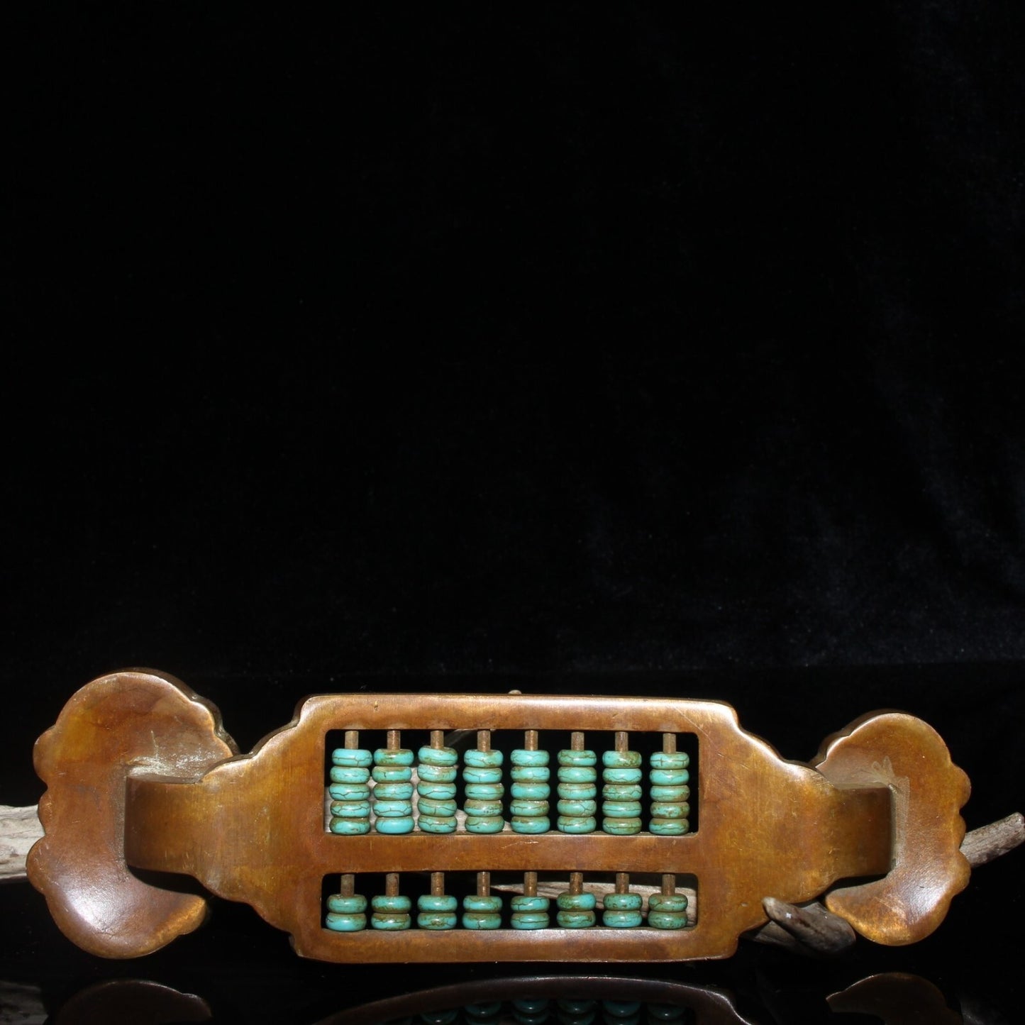 Pure Copper Cloisonn É Wire Cutting with Green Pine Nut Abacus