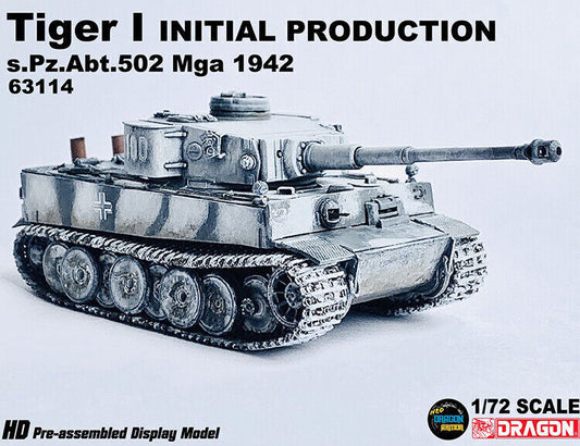 1/72 Dragon 63114 German Tiger Tank 502nd Heavy Armored Battalion Mga 1943 Model