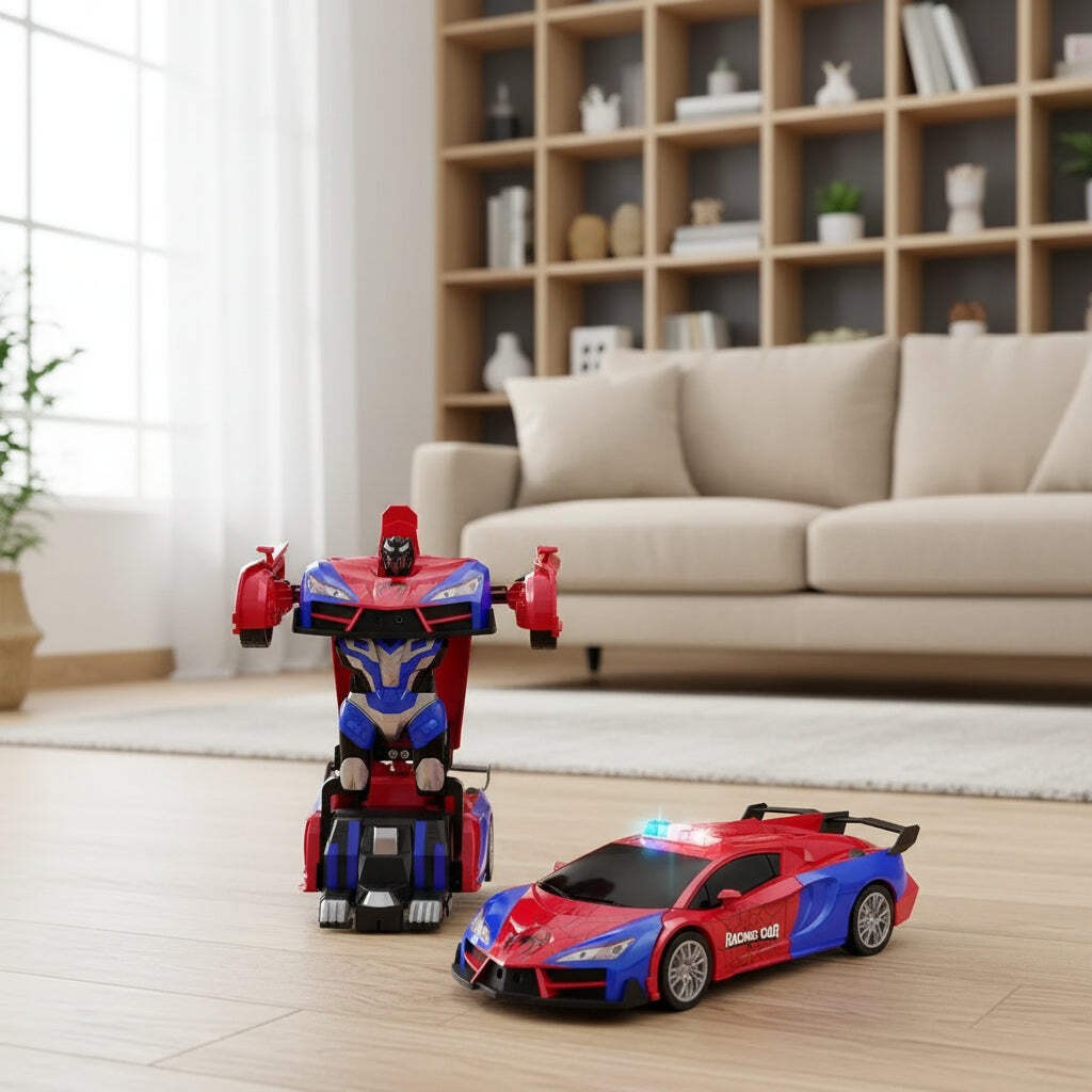 Gesture RC Police Car LED Transforming Robot Toy