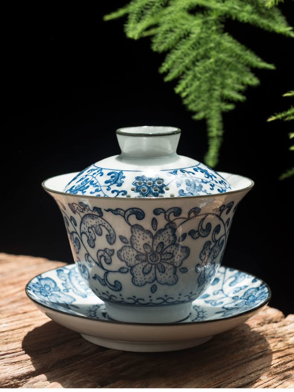 170ml Blue Gaiwan Ceramic Tea Bowl Household Tea Cup Tea Tureen Tea Set