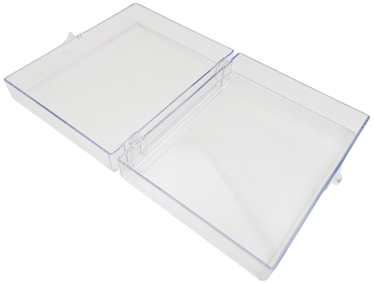 Small Clear Plastic Box, Rigid Hinged Polystyrene - 4 5⁄8 x 3 1⁄2 x 1 1⁄4"