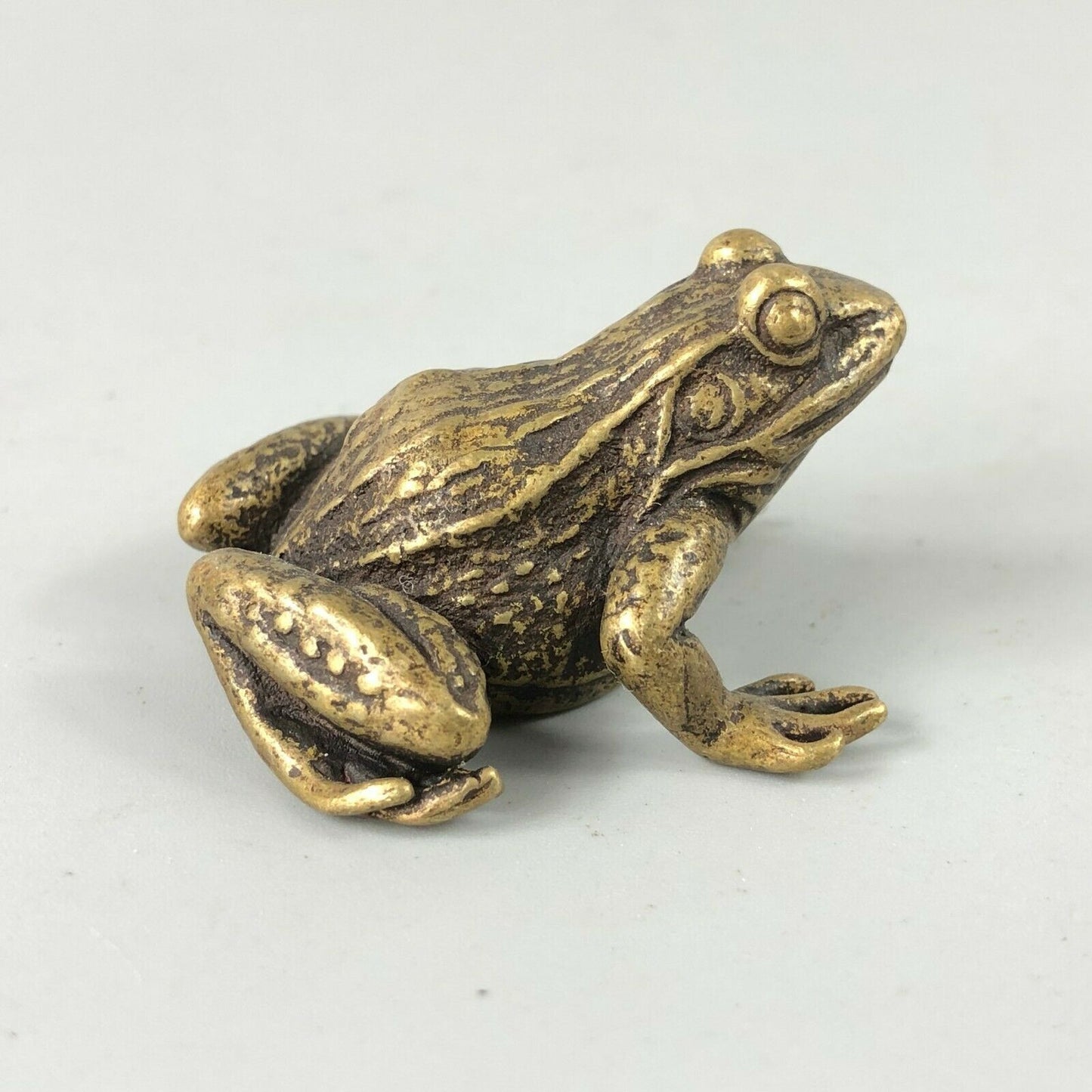 Chinese Old Antique Brass Handwork Frog Prince Rare Statue