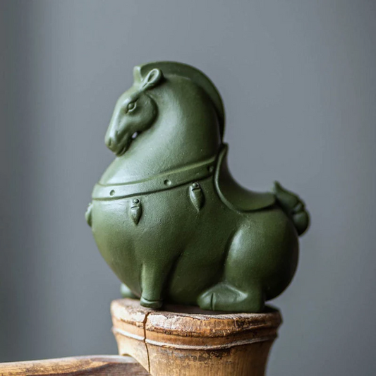 Purple Clay Tea Pets Horse Tea Statue for Home Decor